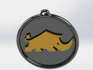 rhino pendant Model Cetak 3D