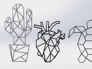 Wandlinienkunst 3D Druckmodell