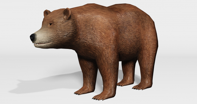 brown bear - low-poly Modello 3D .c4d .max .obj .3ds .fbx .stl .blend