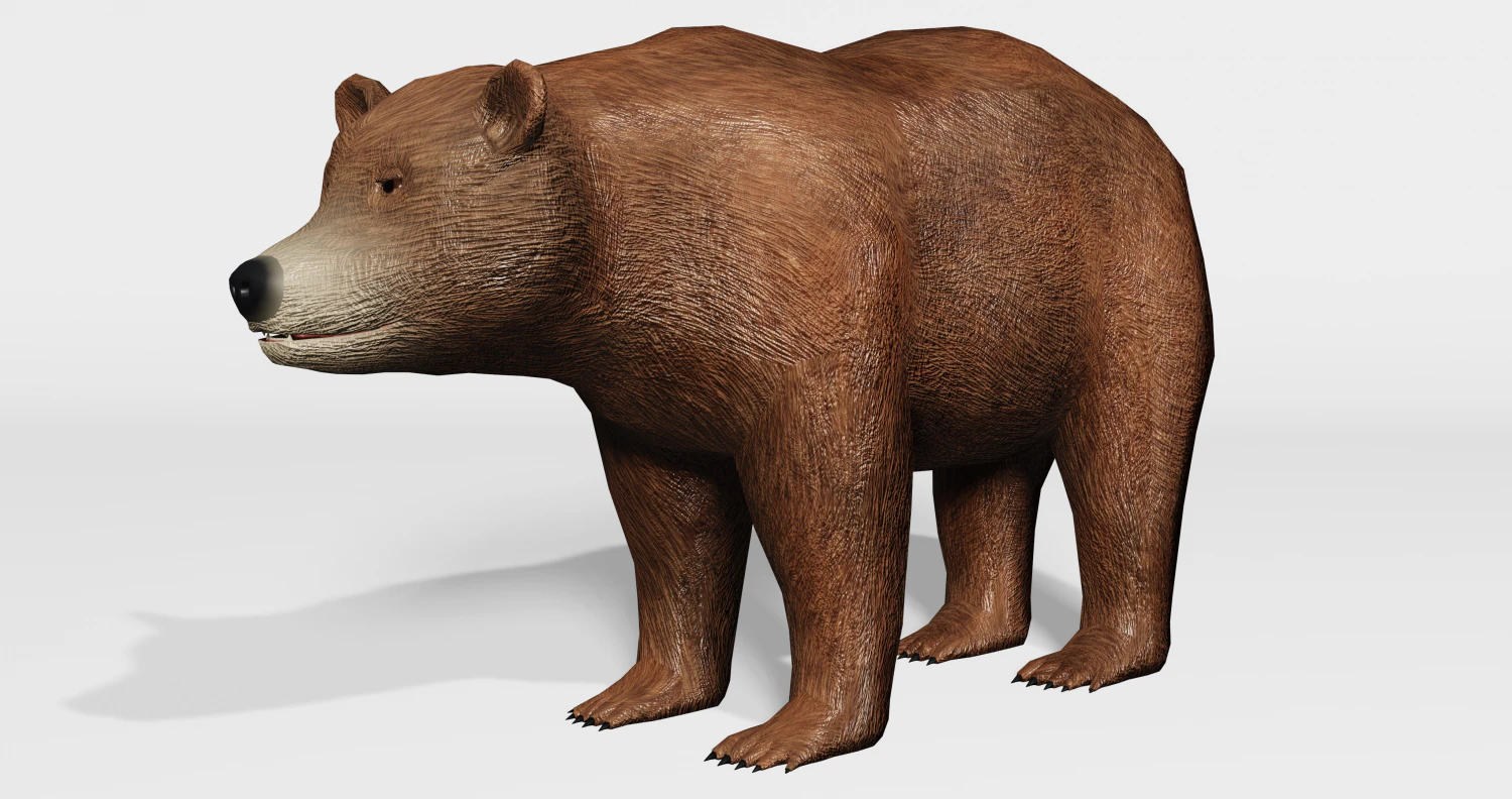 orso bruno - basso numero di poligoni Modello 3D .c4d .max .obj .3ds .fbx .stl .blend