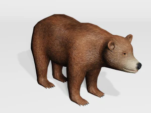 orso bruno - basso numero di poligoni Modello 3D