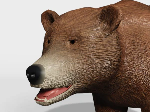 orso bruno - basso numero di poligoni Modello 3D