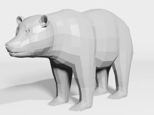orso bruno - basso numero di poligoni Modello 3D