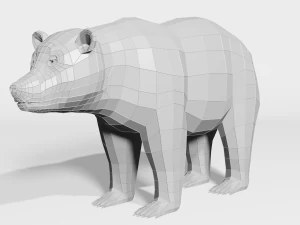orso bruno - basso numero di poligoni Modello 3D