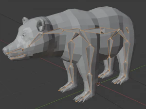 orso bruno - basso numero di poligoni Modello 3D