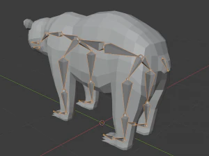 orso bruno - basso numero di poligoni Modello 3D