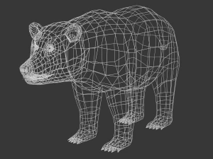 orso bruno - basso numero di poligoni Modello 3D