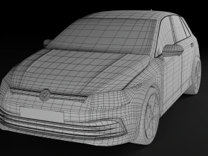 vw golf 2020 3D Model