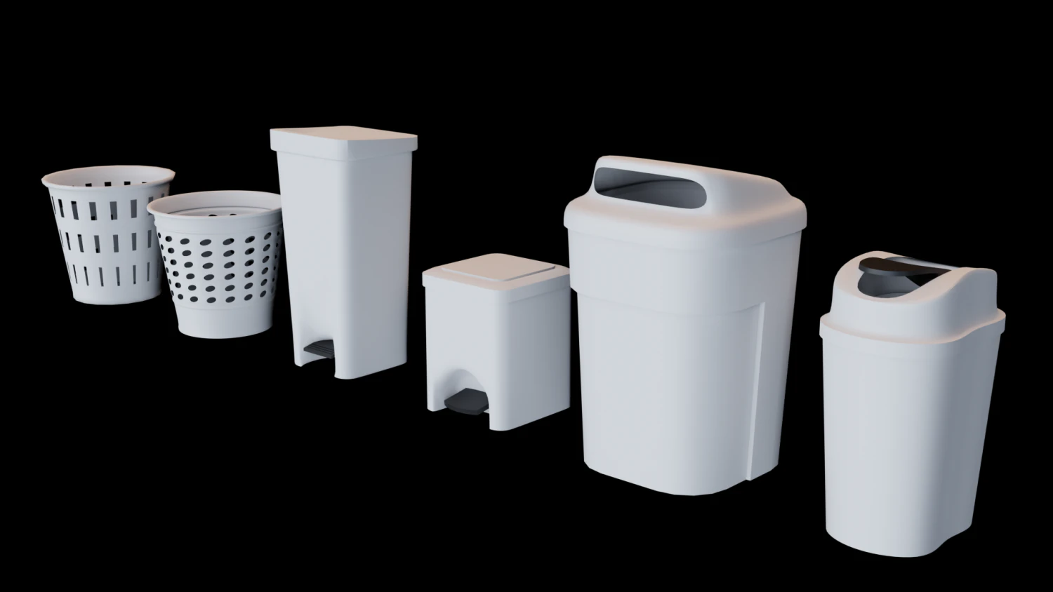trash cans pack 3D Model .c4d .max .obj .3ds .fbx .stl .blend 