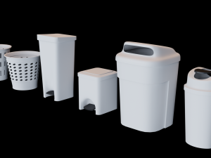 trash cans pack 3D Model