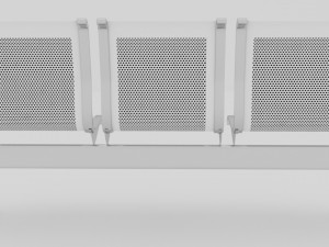 three seater metal visitors and waiting chair 3D 模型