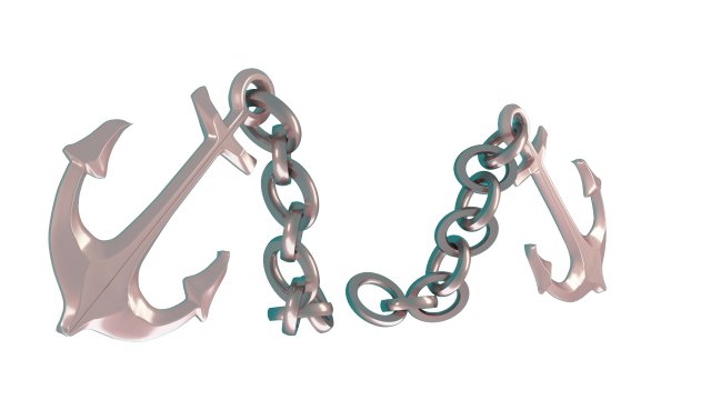 anchor with chain Modelo 3D .c4d .max .obj .3ds .fbx .stl .blend 
