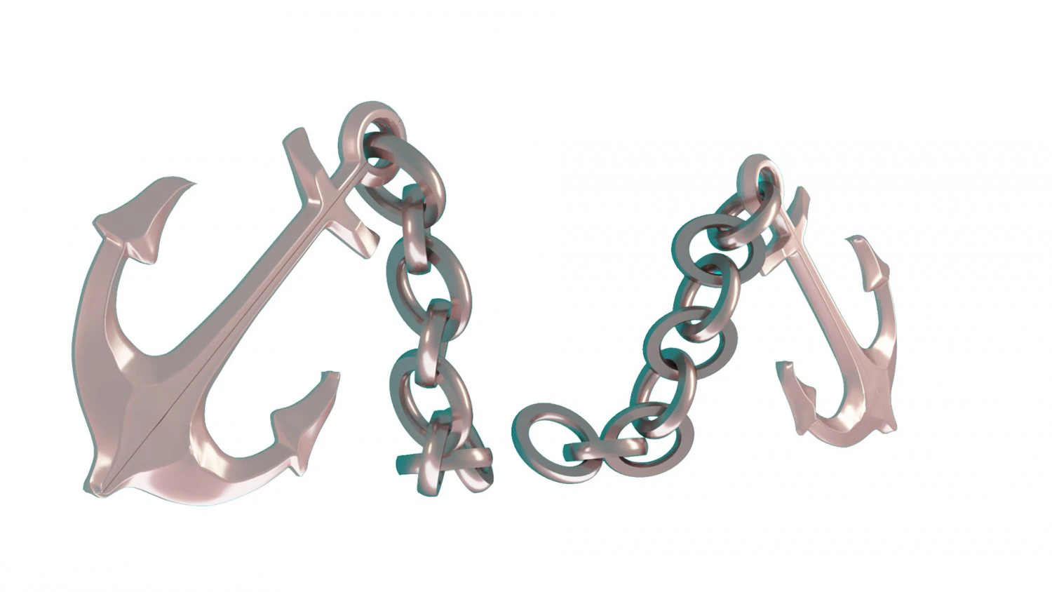 anchor with chain 3D Model .c4d .max .obj .3ds .fbx .stl .blend 