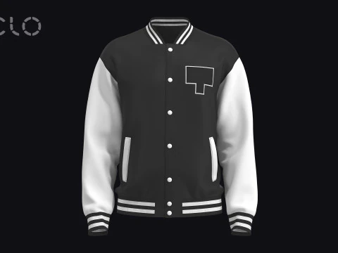 バーシティジャケット - zpac obj fbx highpoly 3Dモデル