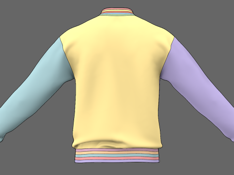 VARSITY JACKET - zpac obj fbx highpoly 3D मॉडल