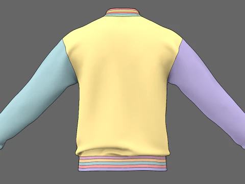 バーシティジャケット - zpac obj fbx highpoly 3Dモデル