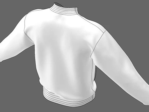 バーシティジャケット - zpac obj fbx highpoly 3Dモデル