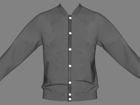VARSITY JACKET - zpac obj fbx highpoly 3D मॉडल