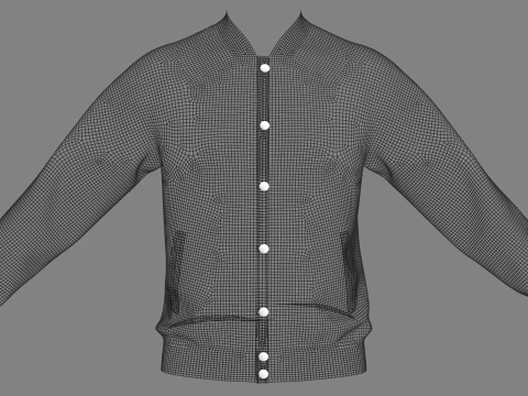 バーシティジャケット - zpac obj fbx highpoly 3Dモデル