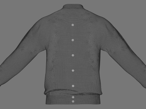 バーシティジャケット - zpac obj fbx highpoly 3Dモデル
