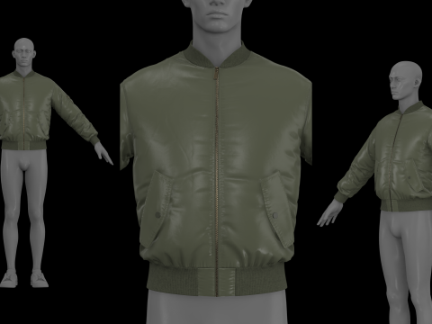 MA-1 BOMBER JACKET - zpac obj fbx highpoly 3Dモデル