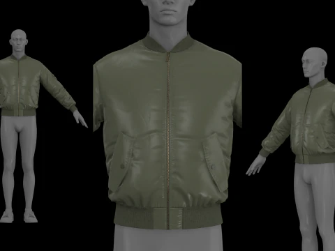 MA-1 BOMBER JACKET - zpac obj fbx highpoly 3D Model