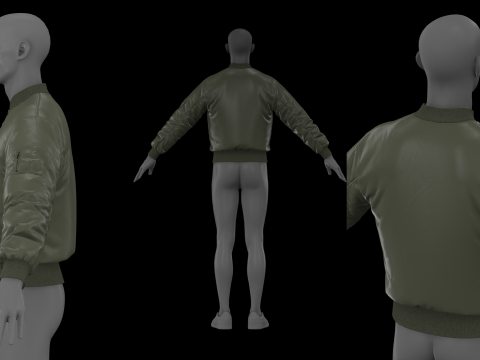 MA-1 BOMBER JACKET - zpac obj fbx highpoly 3Dモデル