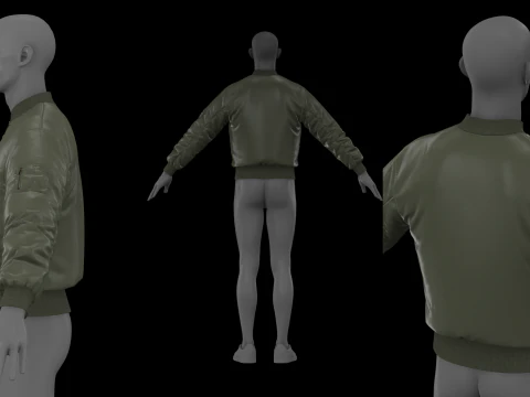MA-1 BOMBER JACKET - zpac obj fbx highpoly 3D Model
