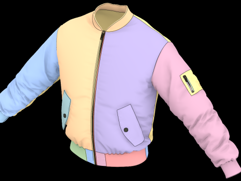 MA-1 BOMBER JACKET - zpac obj fbx highpoly 3Dモデル