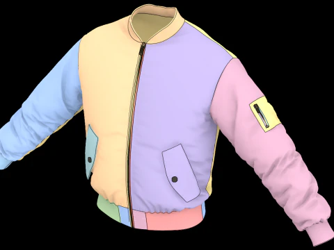 MA-1 BOMBER JACKET - zpac obj fbx highpoly 3D Model