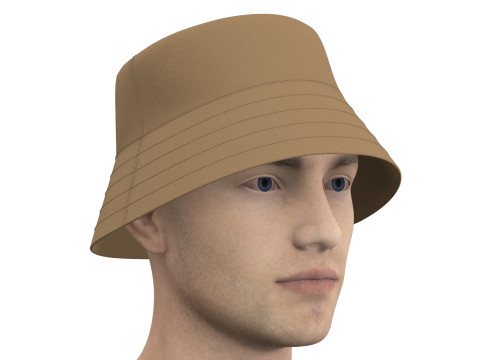 BASIC BUCKET HAT - g8m zpac obj fbx highpoly Modelo 3D