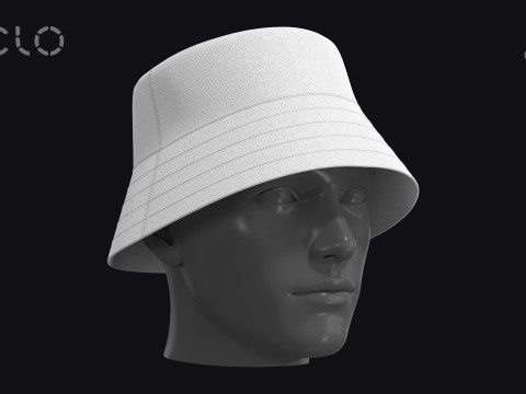 BASIC BUCKET HAT - g8m zpac obj fbx highpoly Modelo 3D