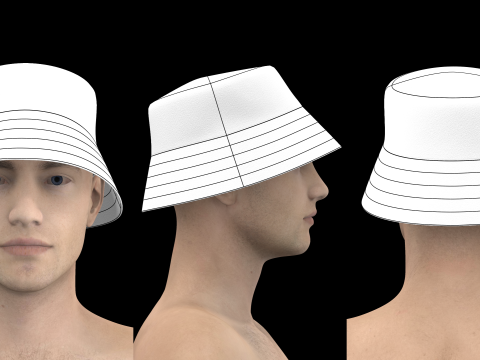 BASIC BUCKET HAT - g8m zpac obj fbx highpoly Modelo 3D