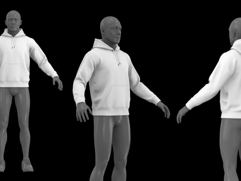 BASIC HOODIE - metahuman zprj obj fbx highpoly 3D Model
