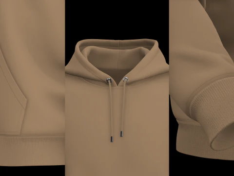 BASIC HOODIE - metahuman zprj obj fbx highpoly 3D Model