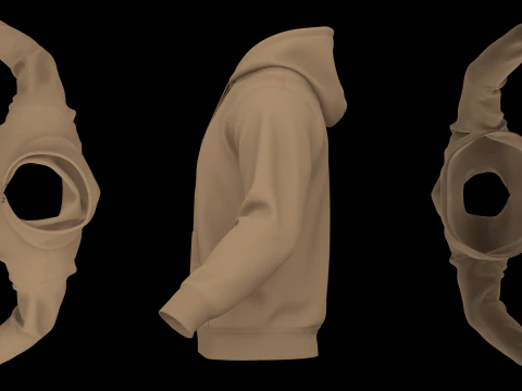 BASIC HOODIE - metahuman zprj obj fbx highpoly 3D Model