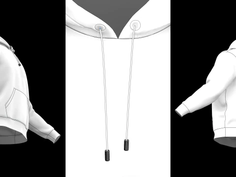BASIC HOODIE - metahuman zprj obj fbx highpoly 3D Model