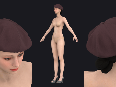 8-PANEL BERET - zpac obj fbx highpoly Modelo 3D