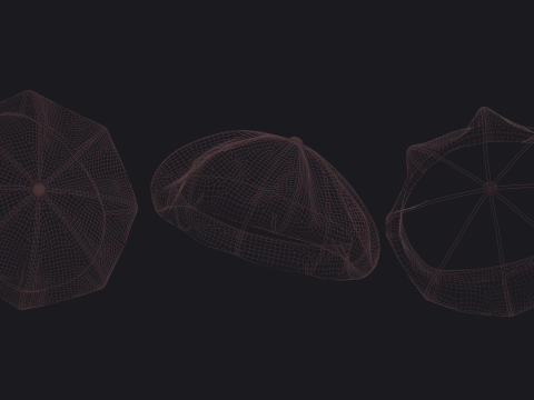 8-PANEL BERET - zpac obj fbx highpoly Modelo 3D