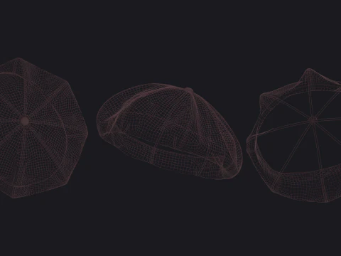 БЕРЕТ 8-ПАНЕЛЬНЫЙ - zpac obj fbx highpoly 3D Модель