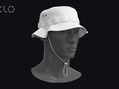 BASIC BUCKET HAT N2 - mv2 zpac obj fbx highpoly 3D Model