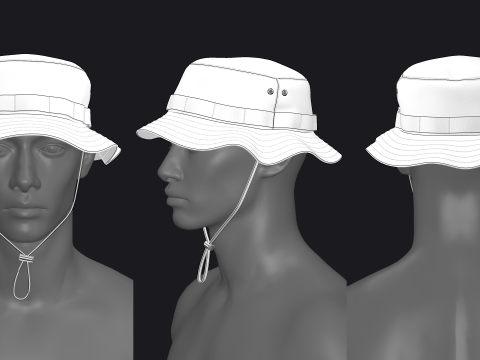 BASIC BUCKET HAT N2 - mv2 zpac obj fbx highpoly 3Dモデル