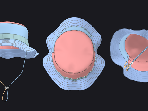 BASIC BUCKET HAT N2 - mv2 zpac obj fbx highpoly 3Dモデル