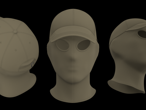 SKI MASK with CAP - g8m zprj obj fbx highpoly 3D 모델