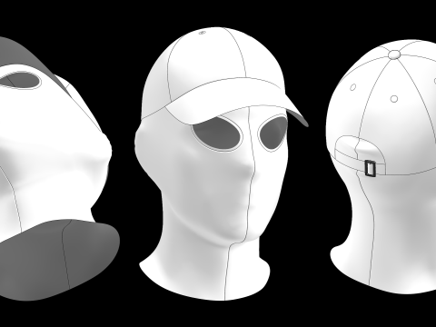 SKI MASK with CAP - g8m zprj obj fbx highpoly 3D 모델