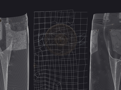 MALE BAGGY JEANS - mv2 zpac obj fbx highpoly Modèle 3D
