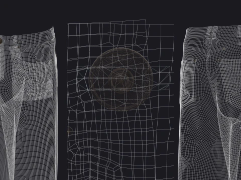 男性のだぶだぶのジーンズ - mv2 zpac obj fbx highpoly 3Dモデル