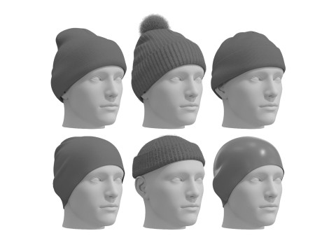BASIC BEANIES PACK - g8m zpac obj fbx highpoly 3D 모델