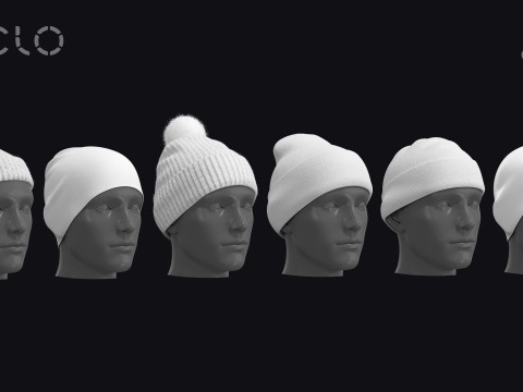 BASIC BEANIES PACK - g8m zpac obj fbx highpoly 3Dモデル