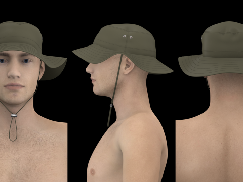 BASIC FISHING HAT - g8m zpac obj fbx highpoly 3Dモデル